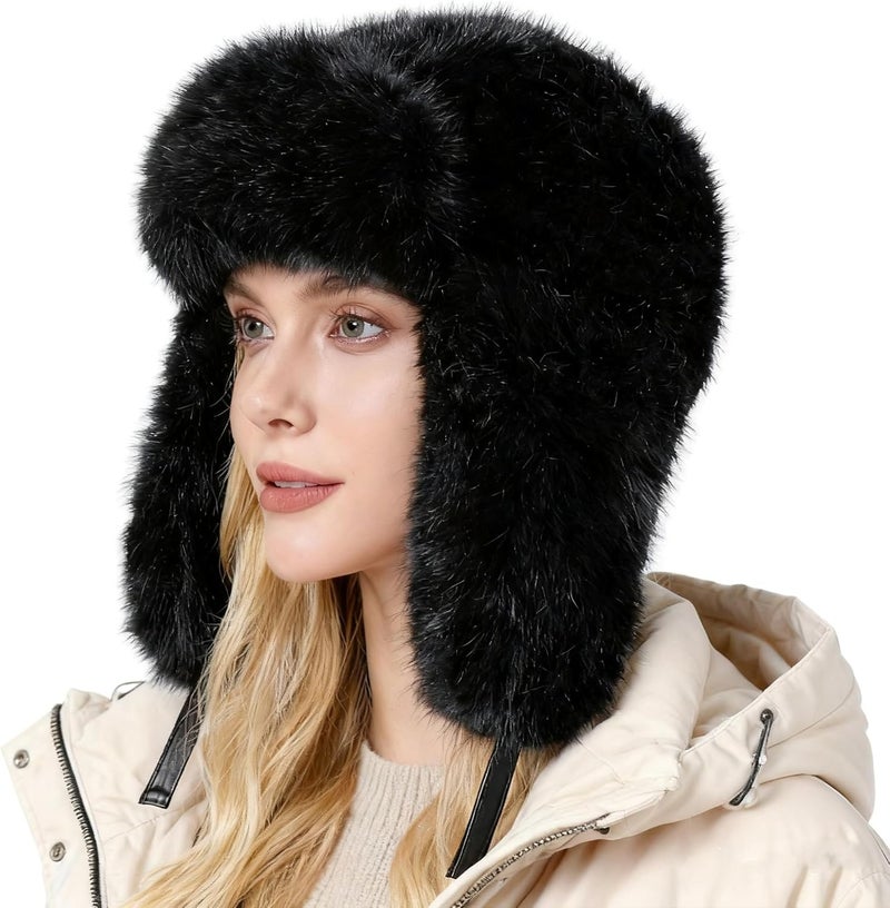 Gilotop Trapper Hat with Ear Flaps - Winter Russian-Style Fur Pilot Ushanka, Windproof Skiing for Men & Women - Image 2